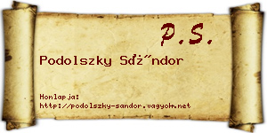 Podolszky Sándor névjegykártya